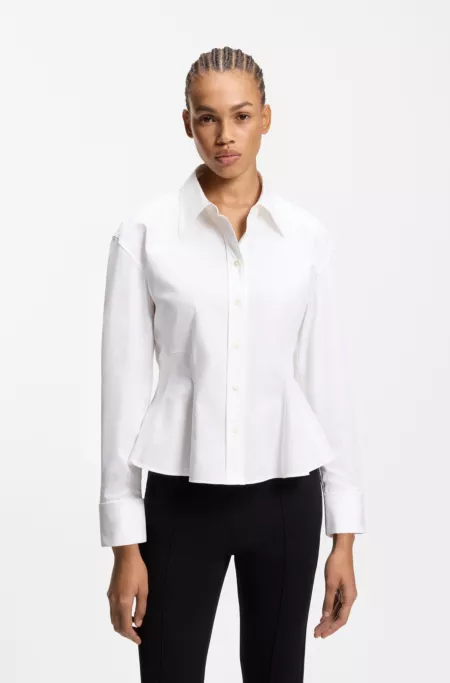 Relaxed-fit blouse with peplum hem