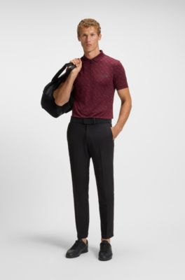 Leather trainers with embossed logo, Black