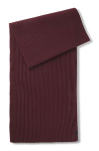 Sjaal van scheerwol en kasjmier uit de BECKHAM x BOSS-collectie, Donkerrood