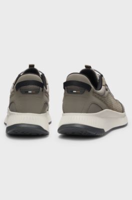 Baskets TTNM&nbsp;EVO &agrave; finitions en cuir su&eacute;d&eacute;, Kaki