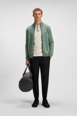 Baskets en nylon matelass&eacute; avec finitions en cuir su&eacute;d&eacute;, Noir