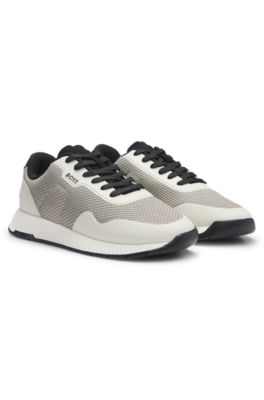 TTNM EVO mesh trainers with faux-leather trims, Beige