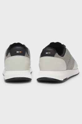 TTNM EVO mesh trainers with faux-leather trims, Beige
