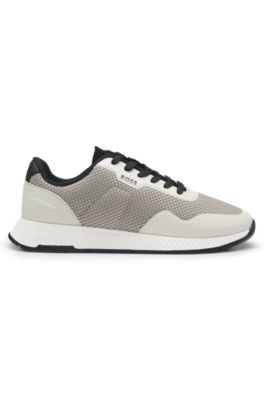 TTNM EVO mesh trainers with faux-leather trims, Beige