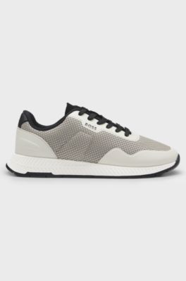 TTNM EVO mesh trainers with faux-leather trims, Beige
