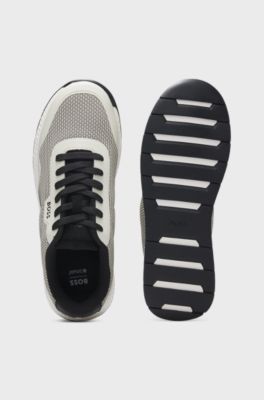 TTNM EVO mesh trainers with faux-leather trims, Beige
