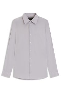 Slim-fit shirt in an Italian-made cotton blend, Light Beige