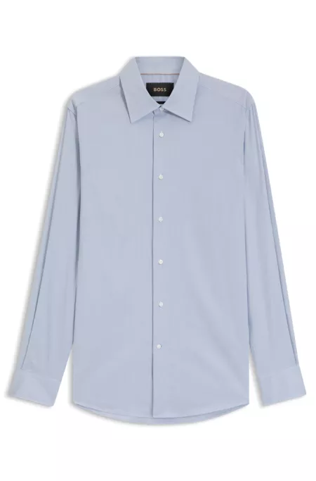 Slim-fit shirt in an Italian-made cotton blend