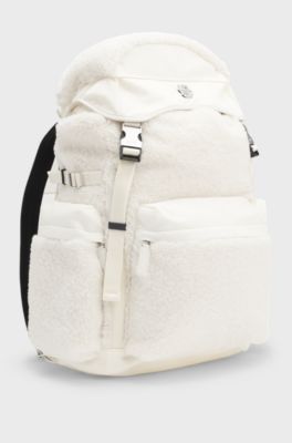 BOSS x Steiff B-icon backpack with teddy trims, White