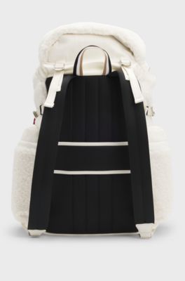 BOSS x Steiff B-icon backpack with teddy trims, White