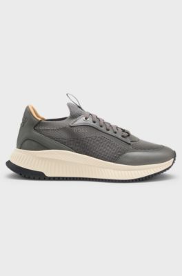 TTNM EVO Sneakers mit gestricktem Obermaterial und Lederdetails, Grau
