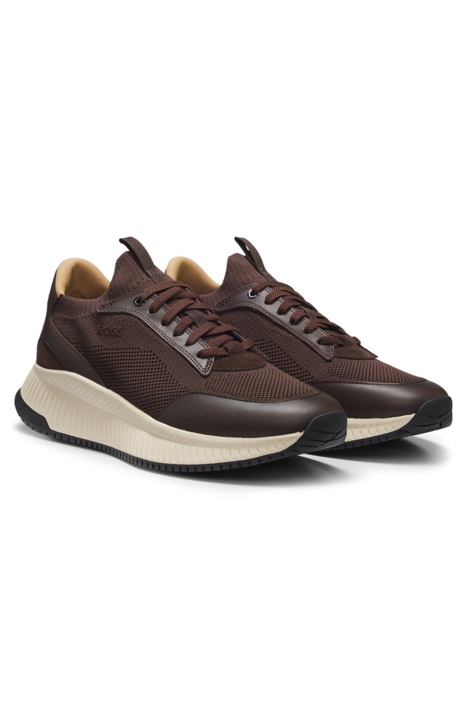 TTNM EVO trainers with knitted uppers and leather trims