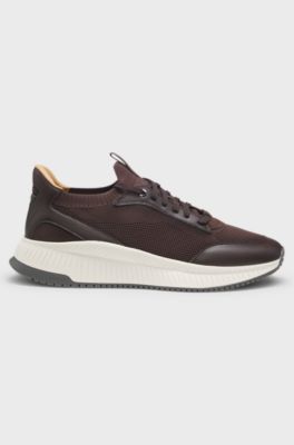 Sneakers TTNM EVO con tomaia in maglia, Marrone scuro