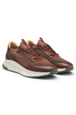 TTNM EVO trainers with knitted uppers and leather trims 1