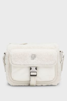BOSS x Steiff-crossbodytas met Double B-monogram, Wit