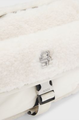 BOSS x Steiff-crossbodytas met Double B-monogram, Wit