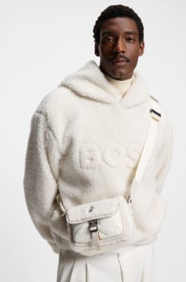 BOSS x Steiff-crossbodytas met Double B-monogram, Wit