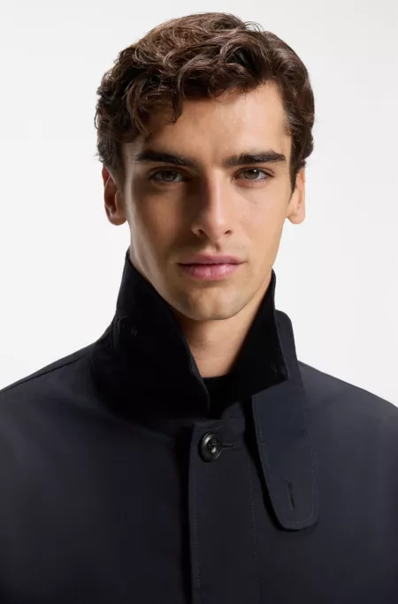 Regular-fit coat in water-repellent gabardine