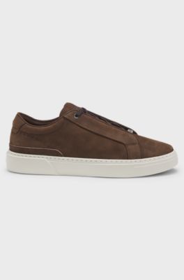 Gary trainers in nubuck, Dark Brown