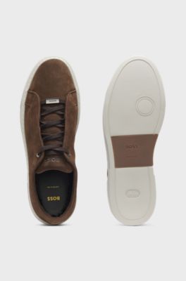 Gary trainers in nubuck, Dark Brown