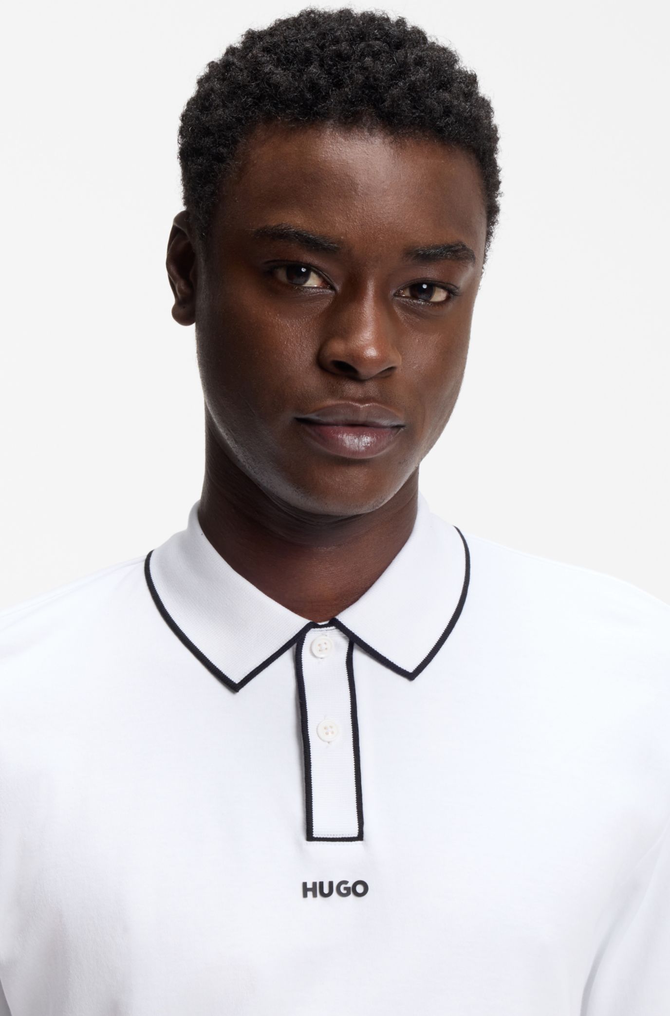 Cotton polo shirt, White
