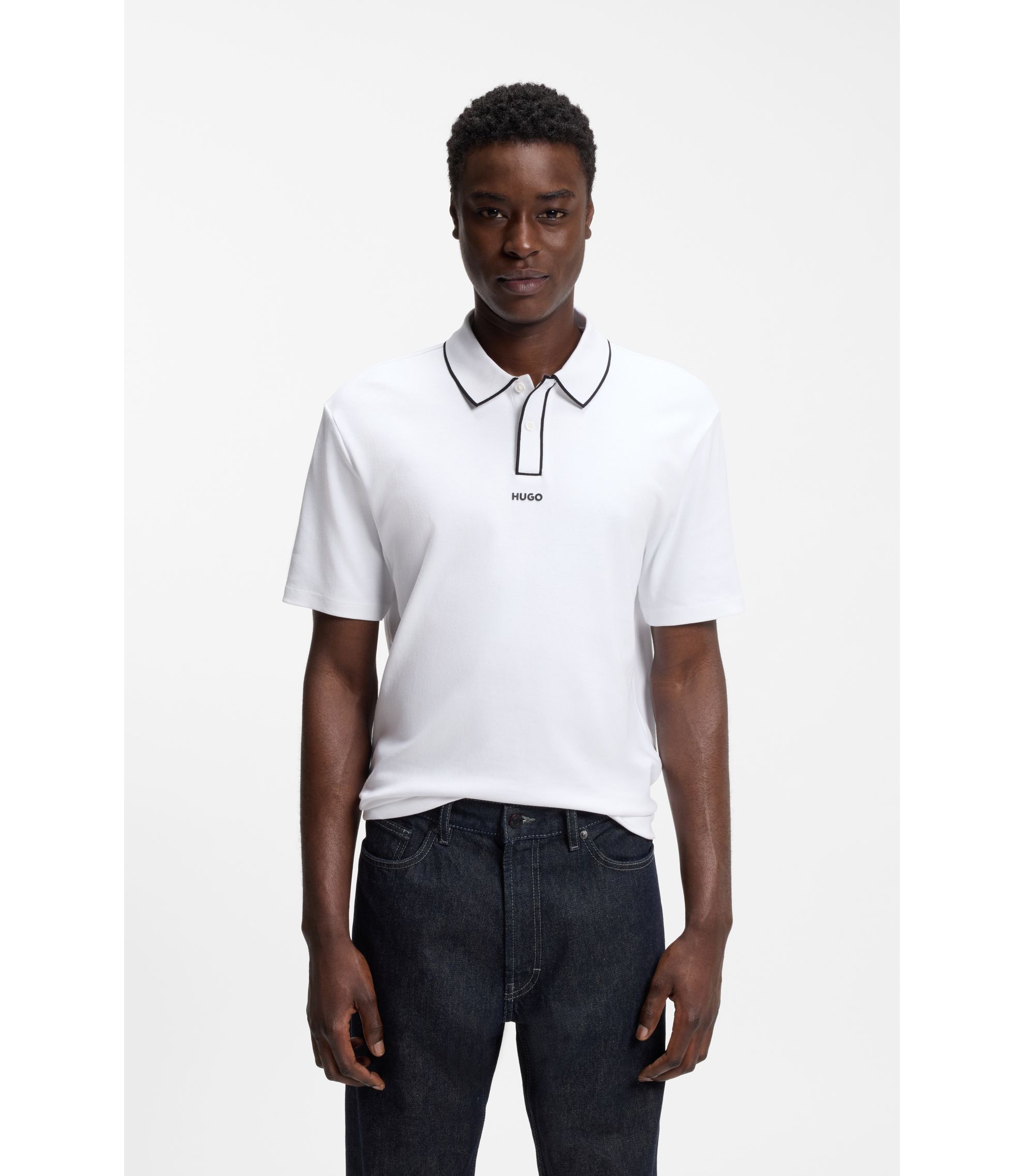 Poloshirt aus Baumwoll-Jersey mit Kontrastkanten