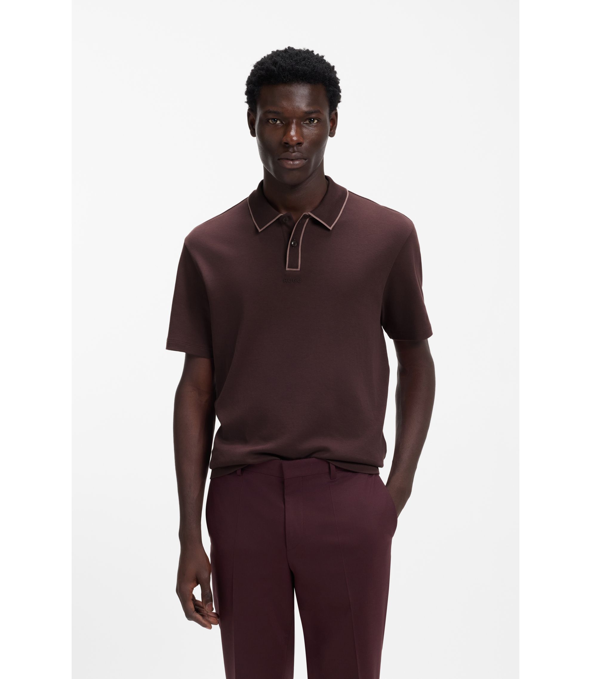 Poloshirt aus Baumwoll-Jersey mit Kontrastkanten