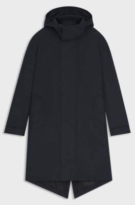 Giubbotto con cappuccio idrorepellente BECKHAM x BOSS, Blu scuro