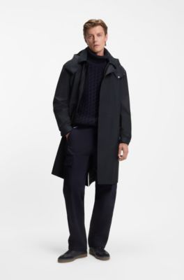 BECKHAM x BOSS water-repellent hooded jacket, Dark Blue