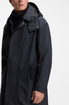 BECKHAM x BOSS water-repellent hooded jacket, Dark Blue