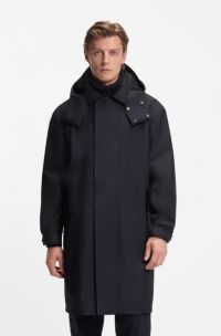 Veste déperlante à capuche BECKHAM x BOSS, Bleu foncé