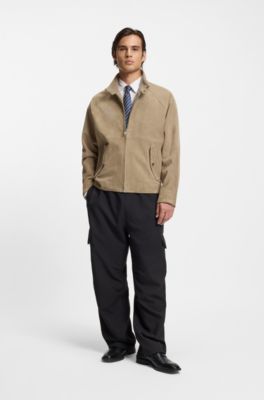 Regular-fit jacket in suede, Beige