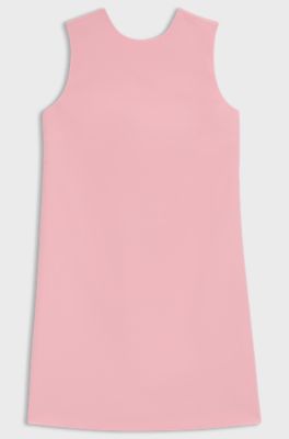 Shift dress with low-cut back and bow detail, light pink
