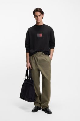 Cotton-terry sweatshirt with gradient logo, Black