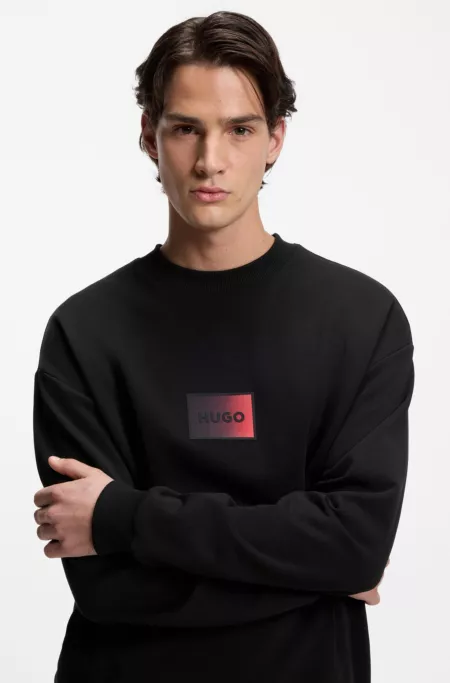 Cotton-terry sweatshirt with gradient logo