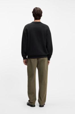 Sweater van katoenen badstof met logo in kleurverloop, Zwart