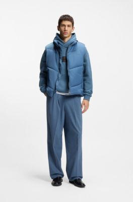 Cotton-terry hoodie with gradient logo, Blue