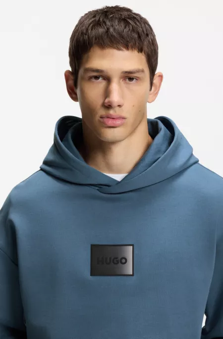 Cotton-terry hoodie with gradient logo