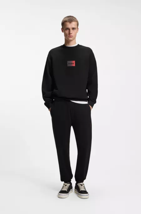 Cotton-terry tracksuit bottoms with gradient logo