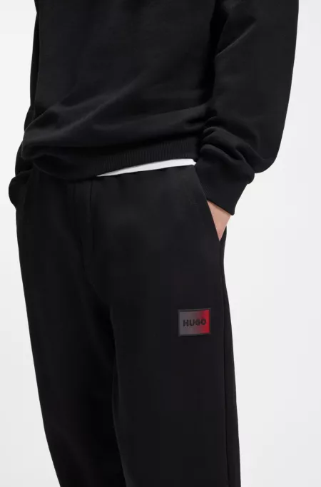 Cotton-terry tracksuit bottoms with gradient logo
