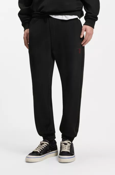 Cotton-terry tracksuit bottoms with gradient logo