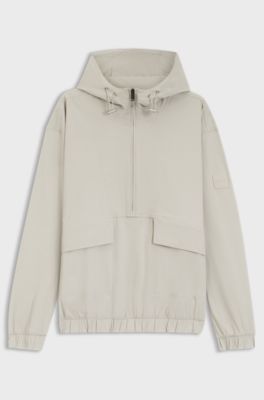 Water-repellent hoodie in a relaxed fit, Light Grey