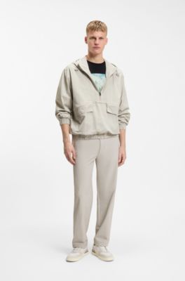 Water-repellent hoodie in a relaxed fit, Light Grey