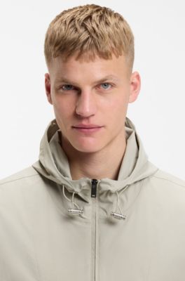 Water-repellent hoodie in a relaxed fit, Light Grey