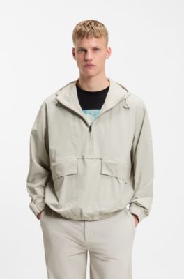 Water-repellent hoodie in a relaxed fit, Light Grey