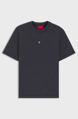 Cotton-blend T-shirt with stacked logo, Dark Grey