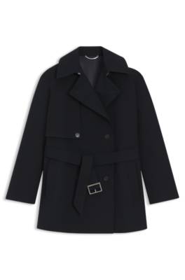 Cotton trench coat with buckled belt