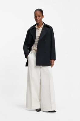 Cotton trench coat with buckled belt, Dark Blue