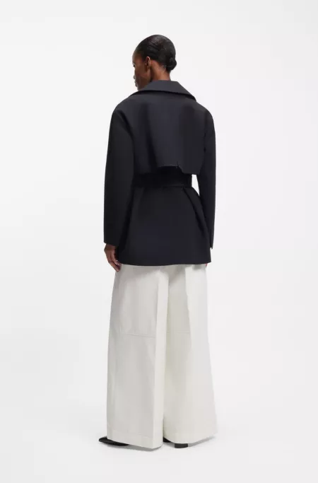 Cotton trench coat with buckled belt