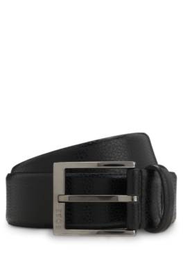 Italian-made belt in grained leather 1